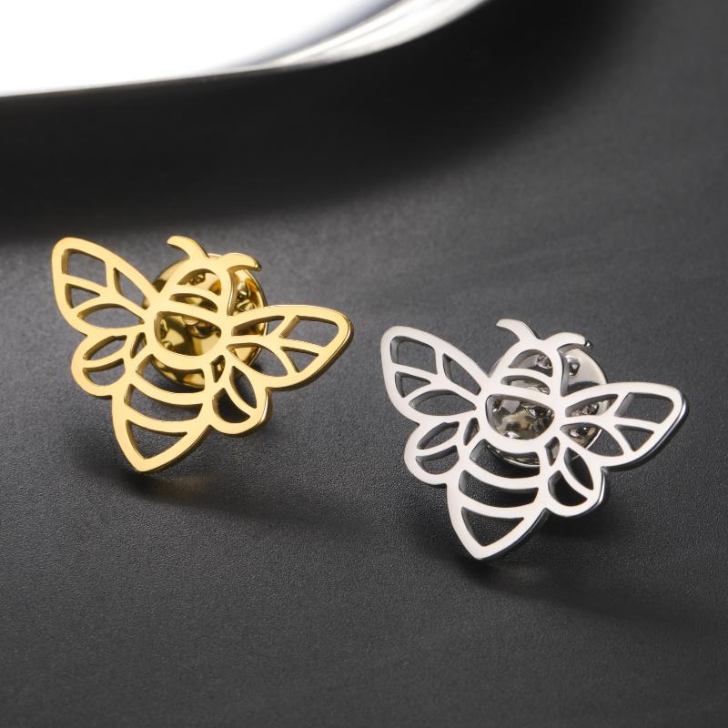 Crown Bee Butterfly Snowflake Lapel Pins Women'S Brooch Gold Color Suit Collar Badges On Backpack Stainless Steel Jewelry
