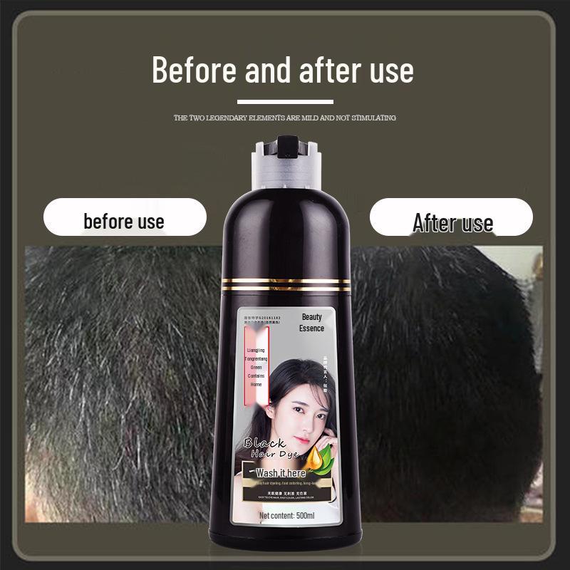 Nanjing Tongrentang Herbal Hair Dye - One Wash Black, Scalp Gentle, White Hair Coverage.