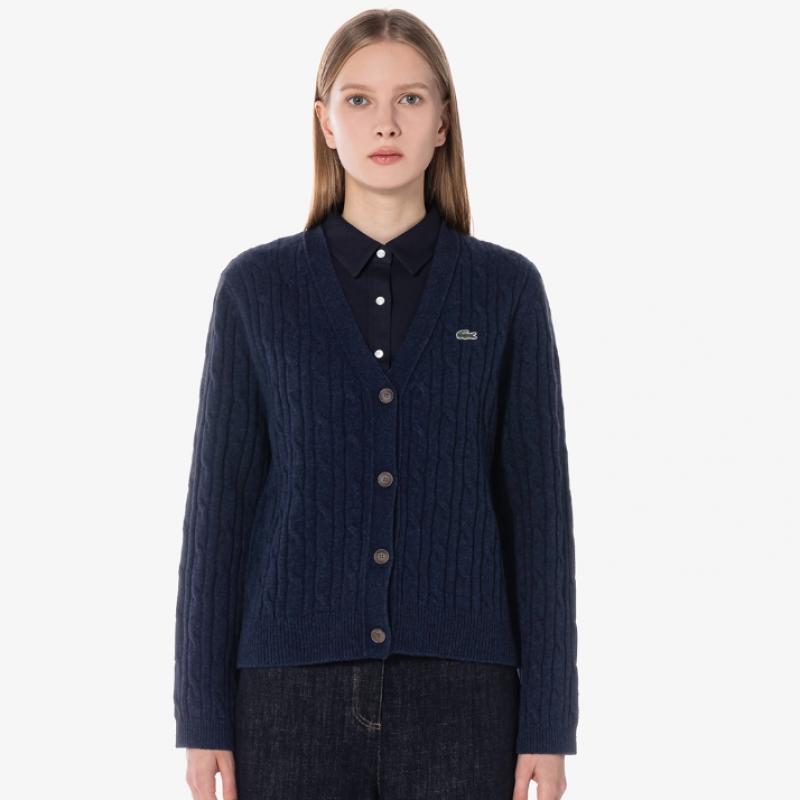 Lacoste Women S Cable V Neck Cardigan Af299e 54n 166 q2nAf299e 54n166