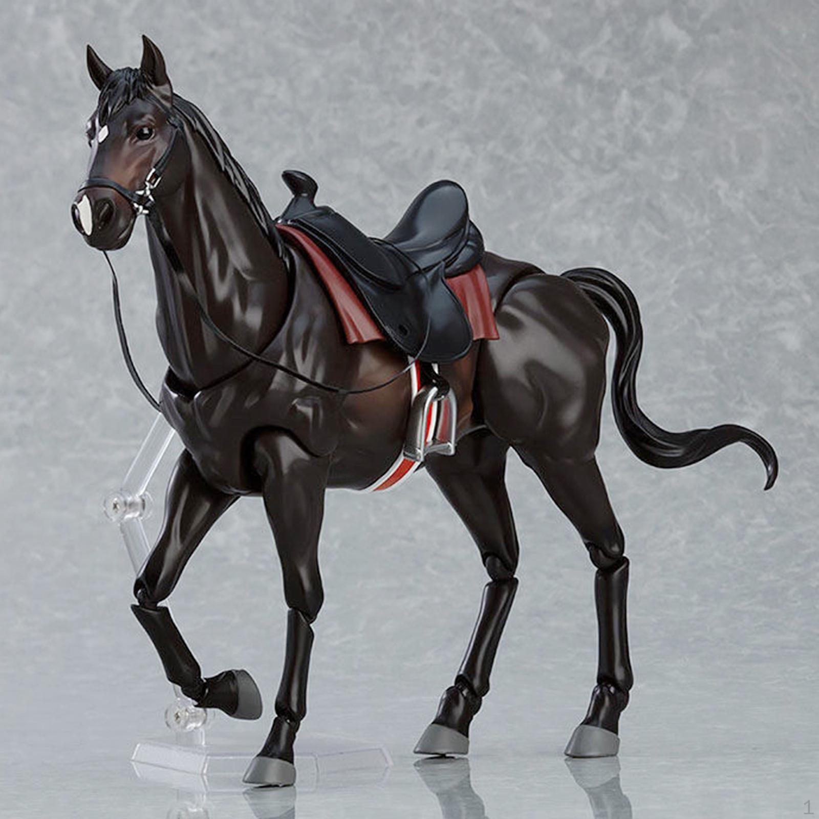 

Коллекционная модель лошади, игрушечная фигурка, декоративная сцена, позируемый дисплей чёрный