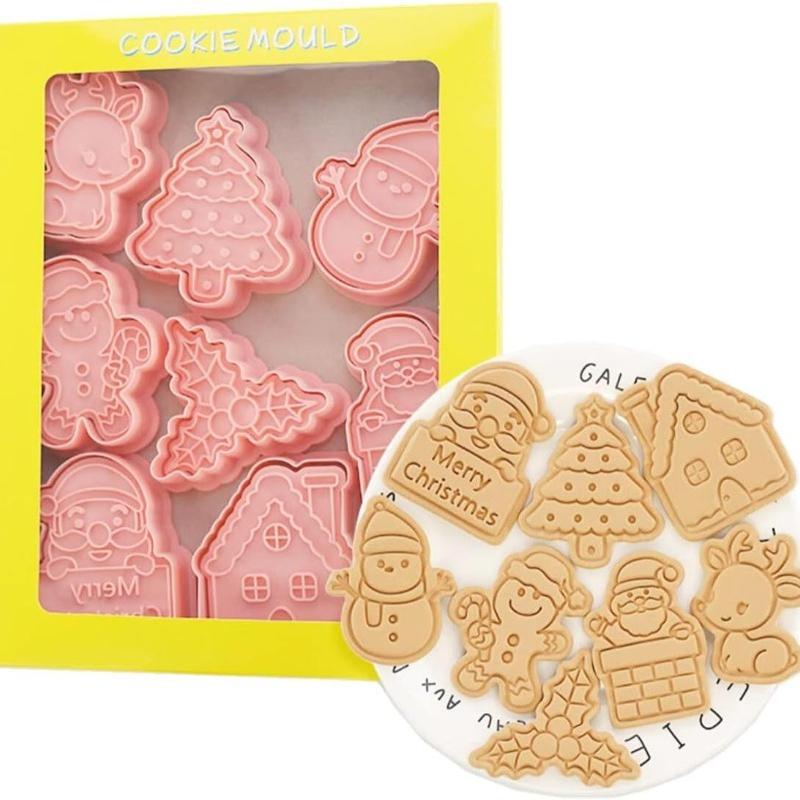 3D Cartoon Cookie Cutter Durable Fondant Press Baking Mold for Holiday Party Christmas Cake Cupcake Decor Kitchen Tool Supplies