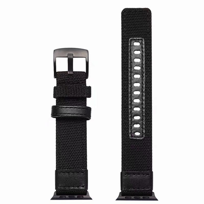Watchband Strap For Apple watch band 44mm 45mm 41mm 40mm Jeep Canvas Nylon+Leather Bracelet iwatch Series 3 4 5 6 SE 7 8 Ultra 49mm Band