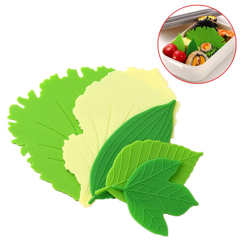 1Set Leaf Bento Dish Cup Lunch Separator Sushi Rice Ball Mat Decor Accessories