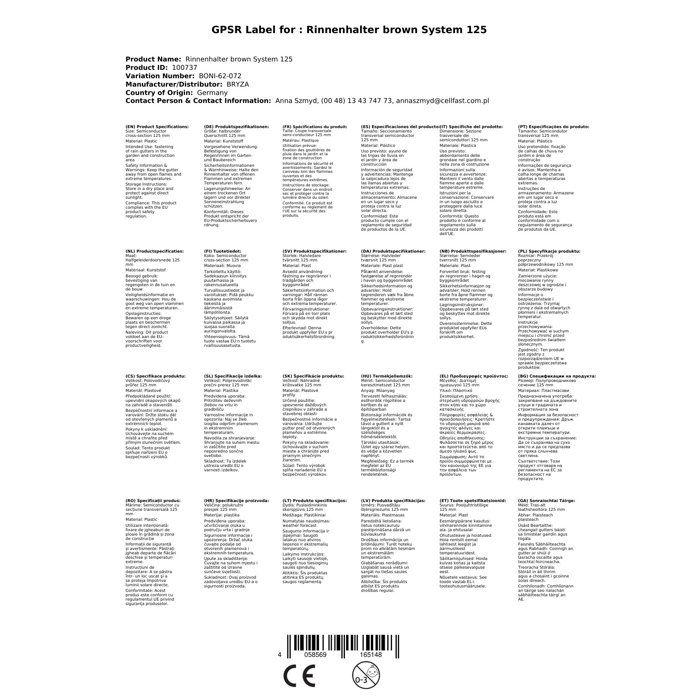 Support de Gouttière Marron Système 125 en Acier