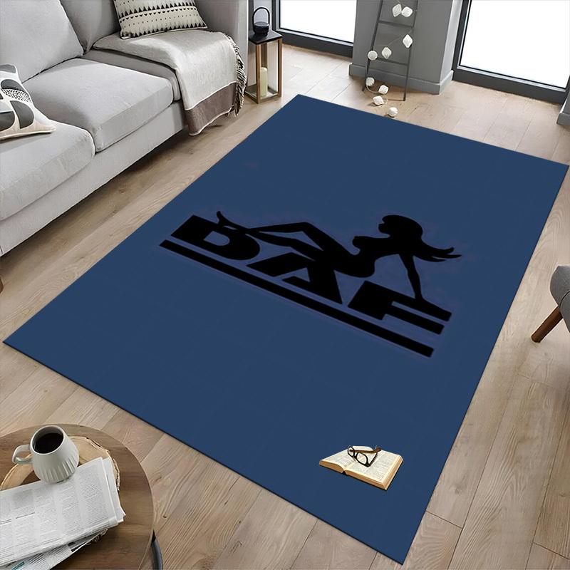 1pc DAF Home Office, Durable Polyester Floor Mat with Easy, Office Decor, Urban Style, Nonslip Backing, Highquality Fabric