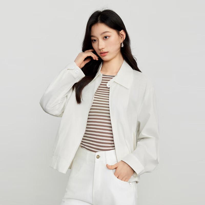 JOY SPEAKER Loose Fit Lapel Collar Cotton Blend Jacket