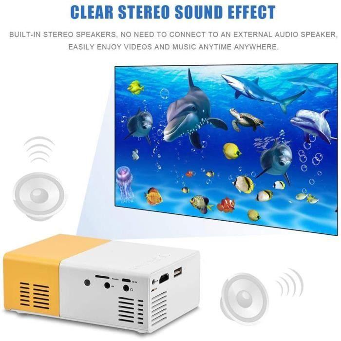 Tragbarer LED-Projektor YOSOO - Stilvolles HD-Mini-Heimkino - HDMI, AV, USB - Weiß/Gelb