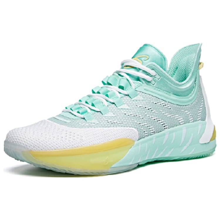 Anta GH1 Low Hayward Abrasion Resistant Breathable Low Top Basketball Shoes Men's White Green Yellow 112021103-6