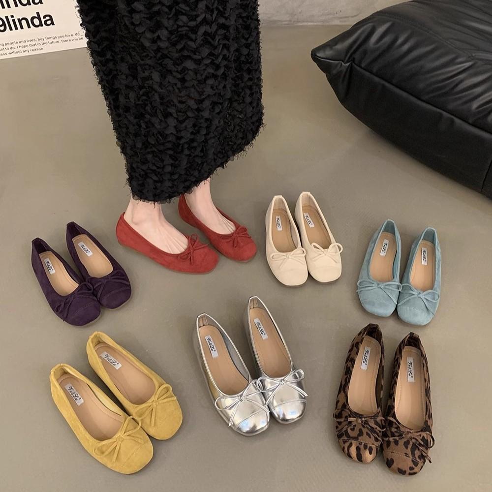 French Bow Round Head Ballet Shoes Fairy Shoes Flat Gentle Evening Shoes Summer New Women's Small Single Shoes