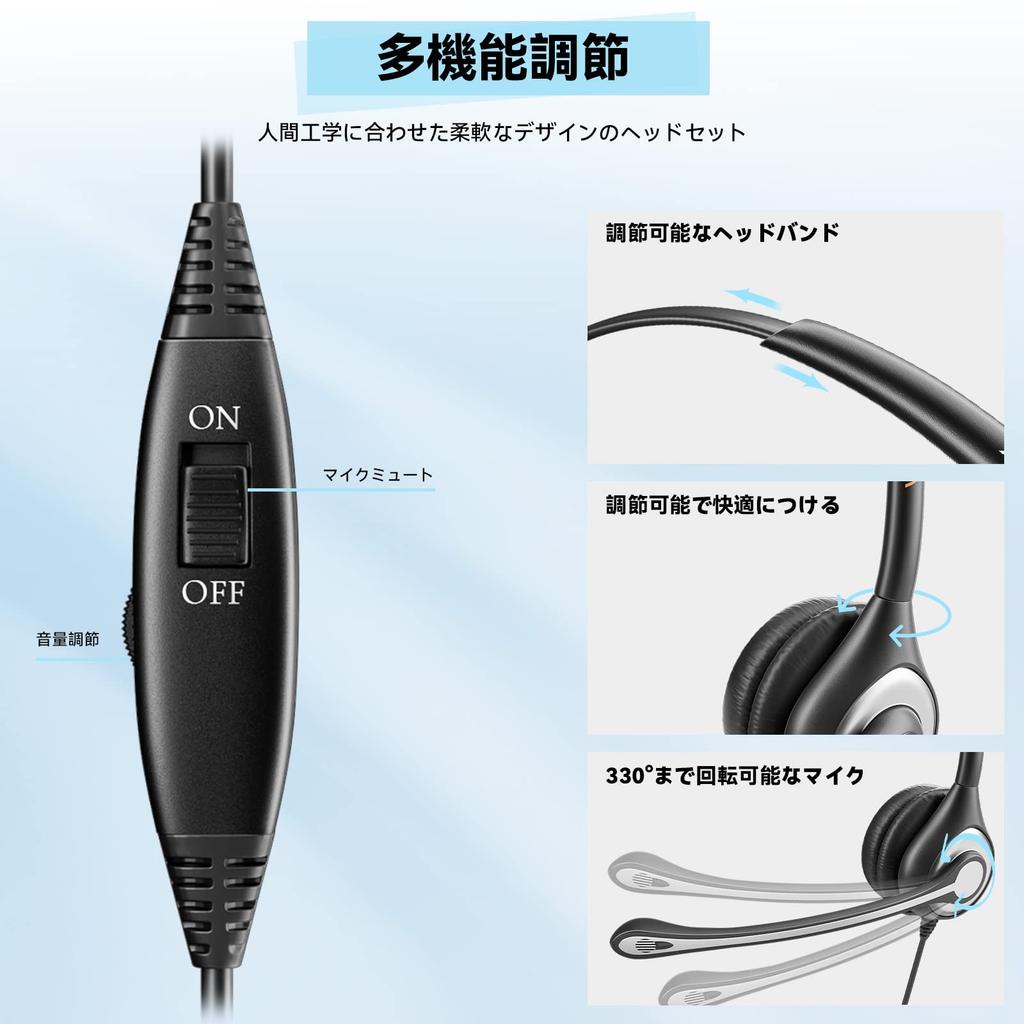 Wantek RJ9 Office Phone Headset with Dual Ear Headset for Landline Compatible with and for Clear Calls for Eligible Noise-Canceling Microphone,
