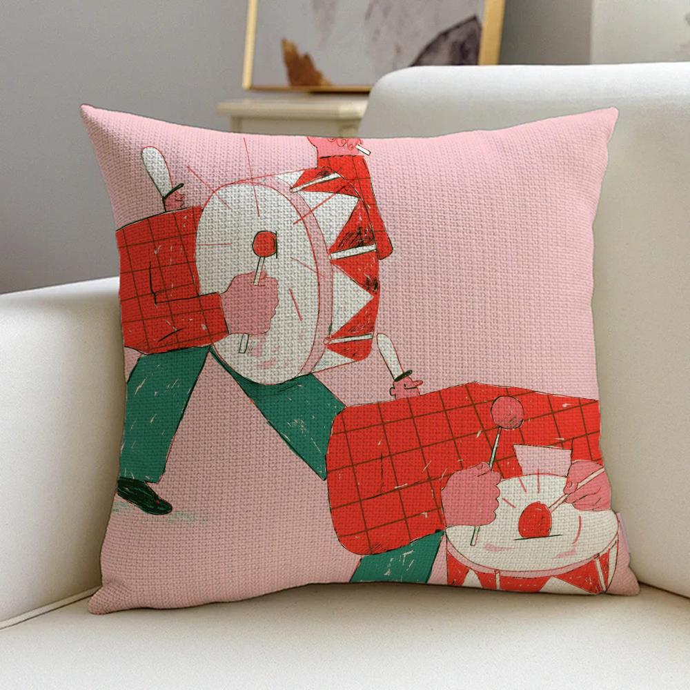 L-Lukas Eglinskas Cushion Cover Cushion Cover Pillowcase, Anti-Mite Invisible Zipper, Linen Sofa Cushion