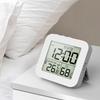 LCD Temperature and Humidity Clock with 3 Alarms, Multifunctional Alarm Clock, Wake-up Assistant for Children and Students, Digital Shower Clock with