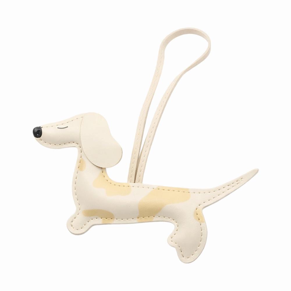 

Handmade Dachshund Dog Keychain PU Animal Bag Charm Korean Puppy PU Leather Key Ring Keys Ornament