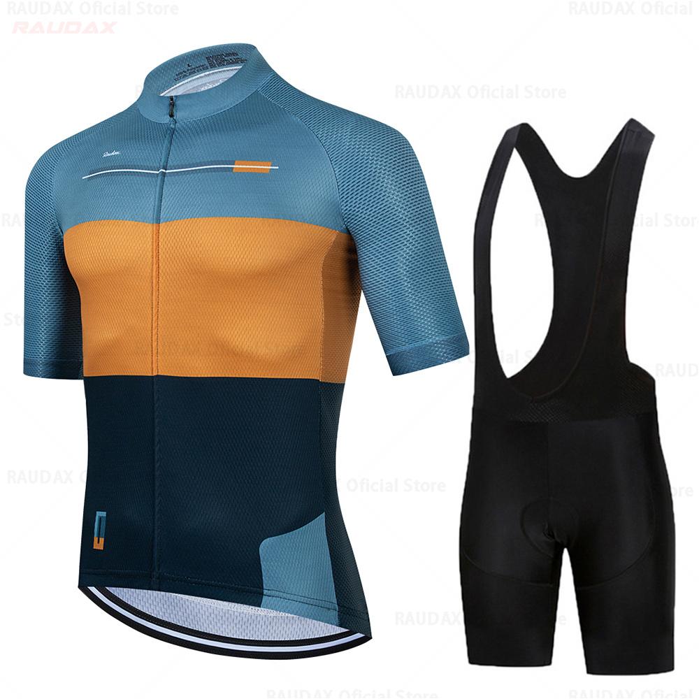 Raudax 2025 Summer Cycling Jersey Set Breathable MTB Twelve Colors Cycling Clothing Mountain Bike Wear Maillot Ropa Ciclismo