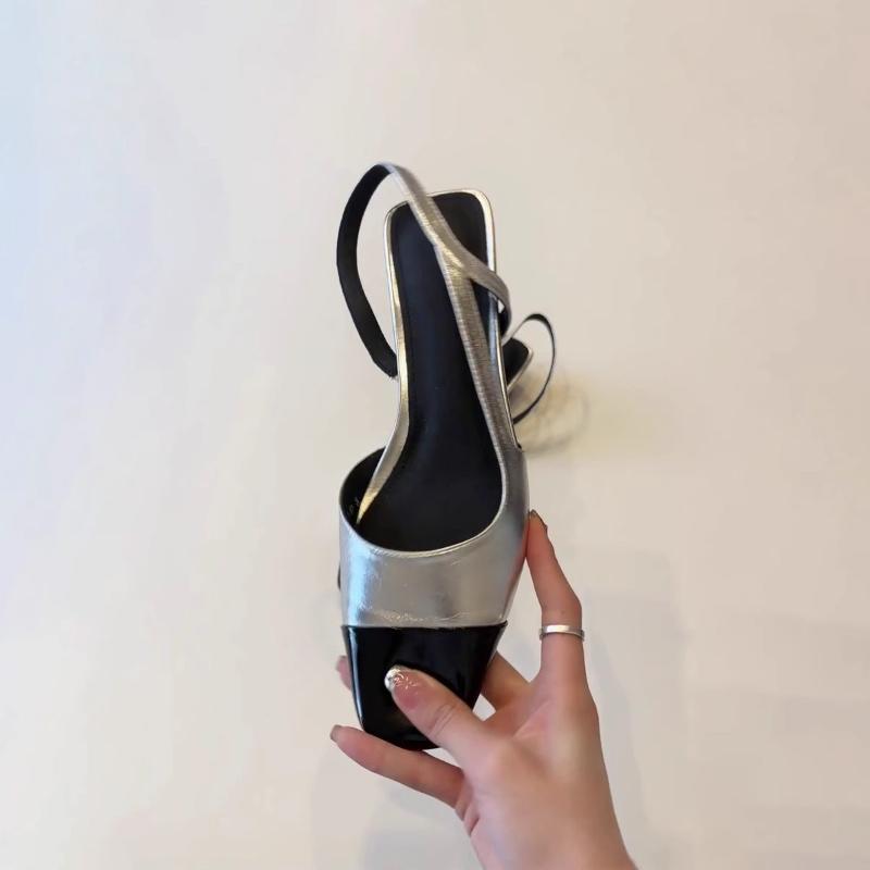 Mode 2025 Neue Damen Temperament Geschlossene Zehen Farbpassende Dicke Absatz Sandalen Modische Eckige Zehenpartie mit Offener Ferse Niedrigabsatzschuhe