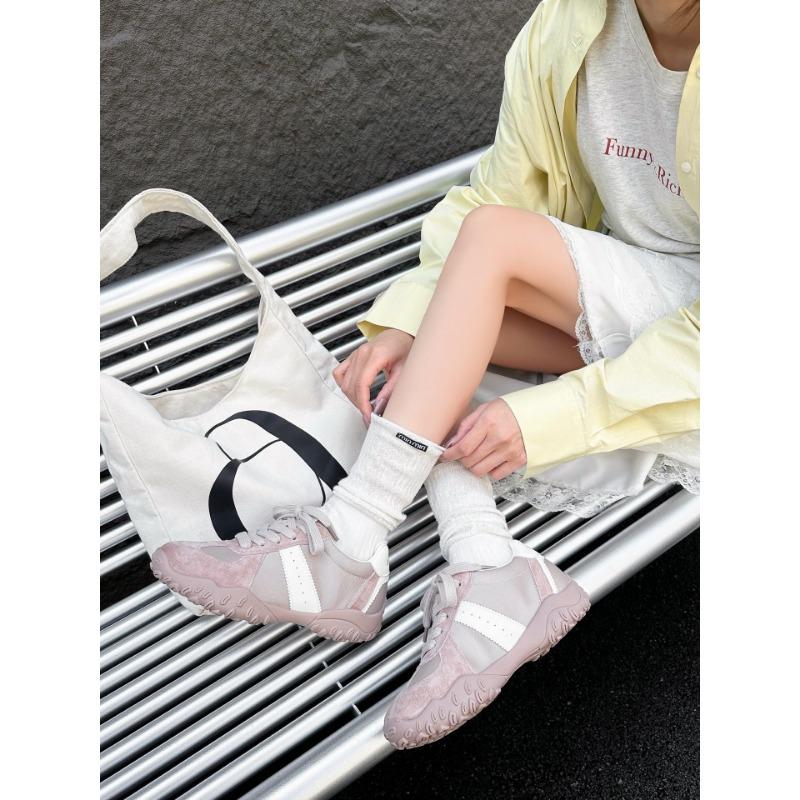 

Leather version~ New small inner height increase women s versatile lace-up casual sports shoes platform shoes 35