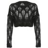 HELIAR Women Hole Hollow Out Y2K T-shirts Batwing Sleeve Knitted Shirt Loose Streetwear Tops Tees For Women 2024 Spring