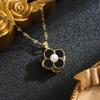 Women's Creative Four-Leaf Clover Rotatable Necklace - Simple Clavicle Chain Design