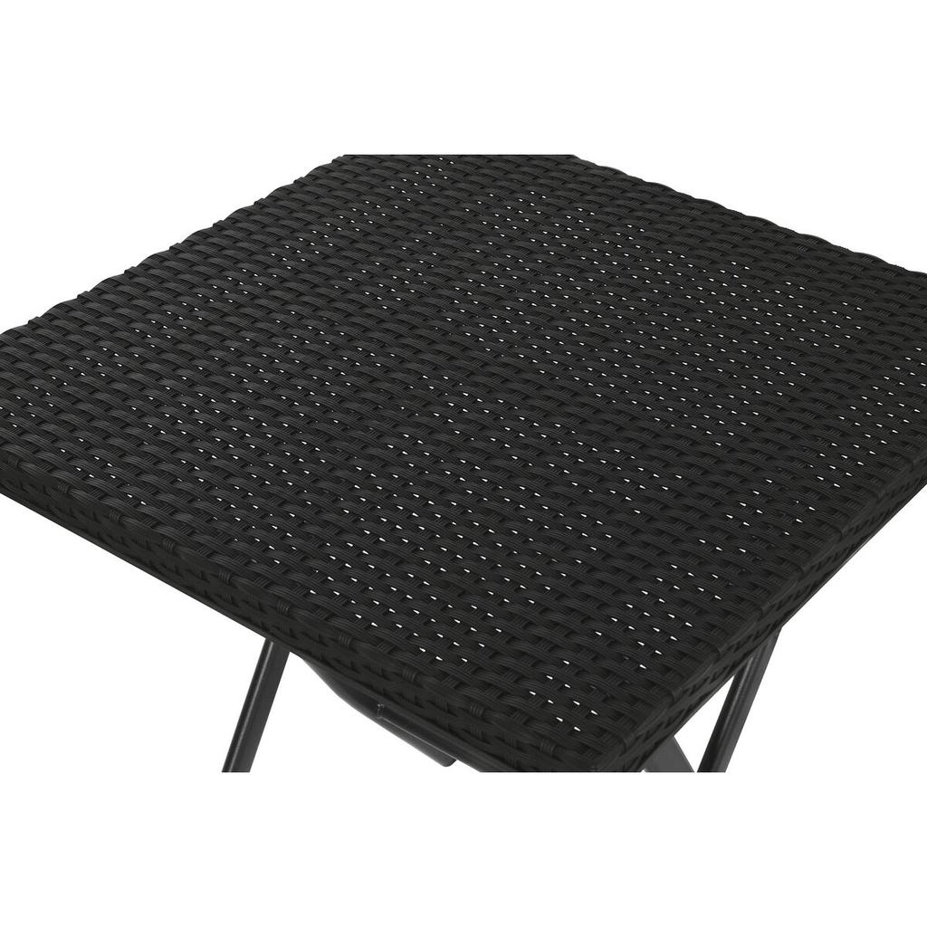 Table + 2 Chairs Set Home ESPRIT Black Steel Synthetic Rattan 58 X 58 X 71.5 Cm