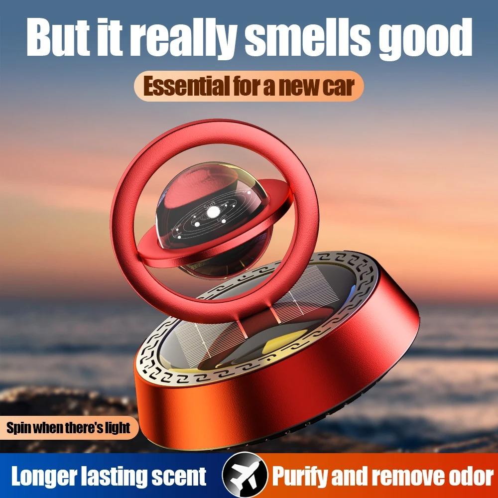 Car Solar Energy Rotate Perfume Aluminium Alloy Interplanetary Suspension Car Diffuser Perfume Accessories Car-mounted Creative Ornaments