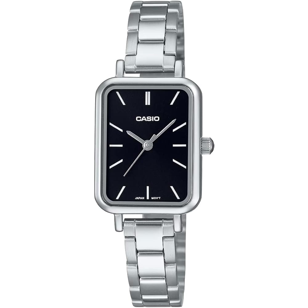 Casio Casio Standard Cheap Casio Women s Brass Metal Watch Silver Black LTP-V009D-1E