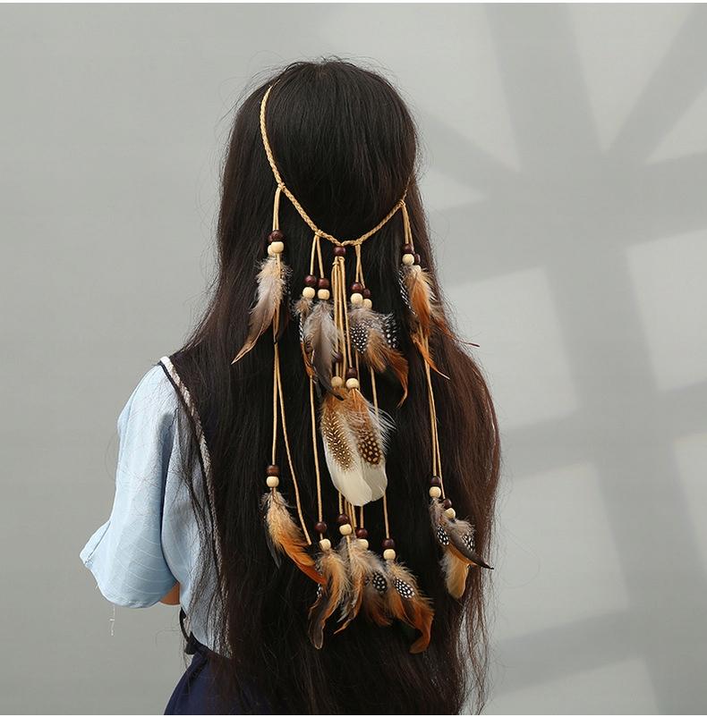 Indian Headdress Hairband With Feathers A6