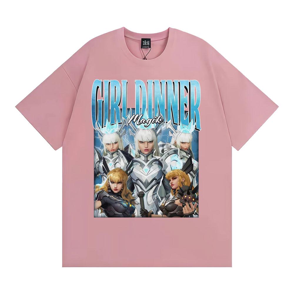 Anime Girl Dinner Magik Vintage Graphic T Shirt Marvel Rivals Characters T-shirts Men Women Y2k Fashion Casual Oversized T-shirt
