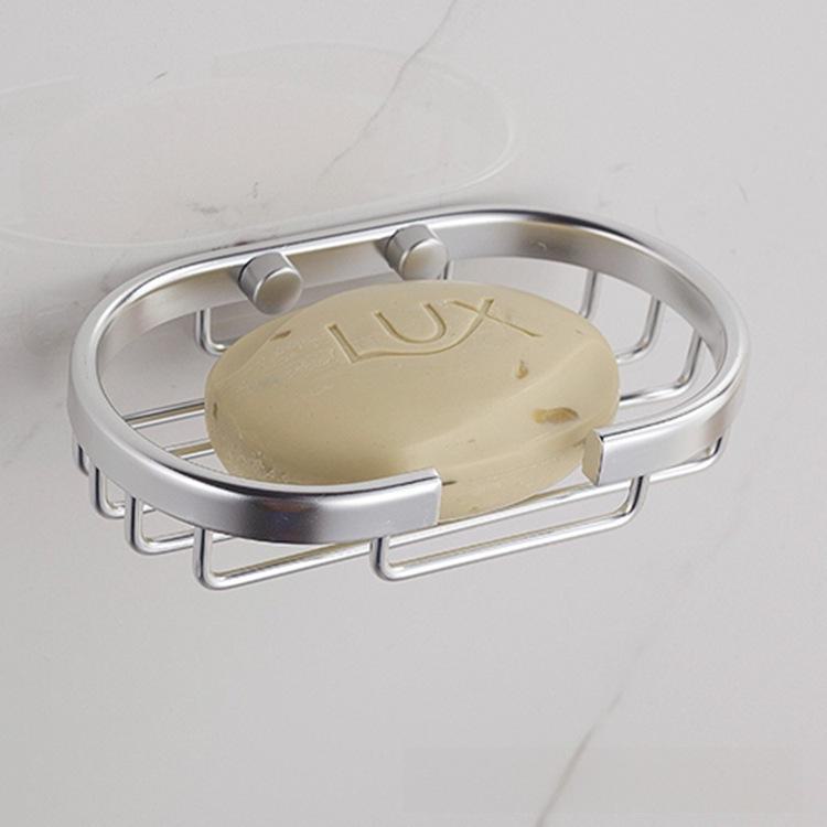 Sleek Aluminum Punch-Free Oval Soap Rack