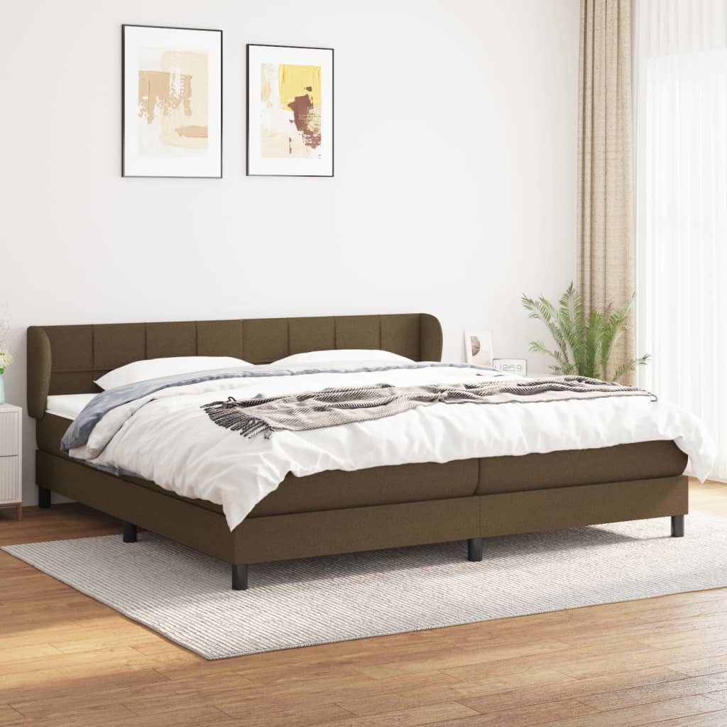 Vidaxl Kontinentalbett Mit Matratze, Braun, Stoff, 200x200 cm