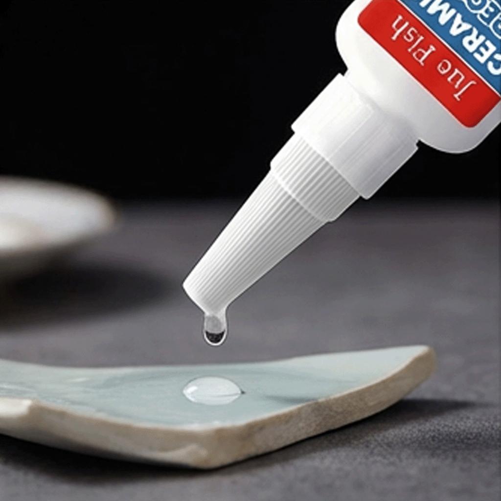 Ceramic Glue Liquid Adhesive Strong Porcelain Repair Pottery Fix Waterproof Bond for Vase Mug DIY Craft with Dropper 50g