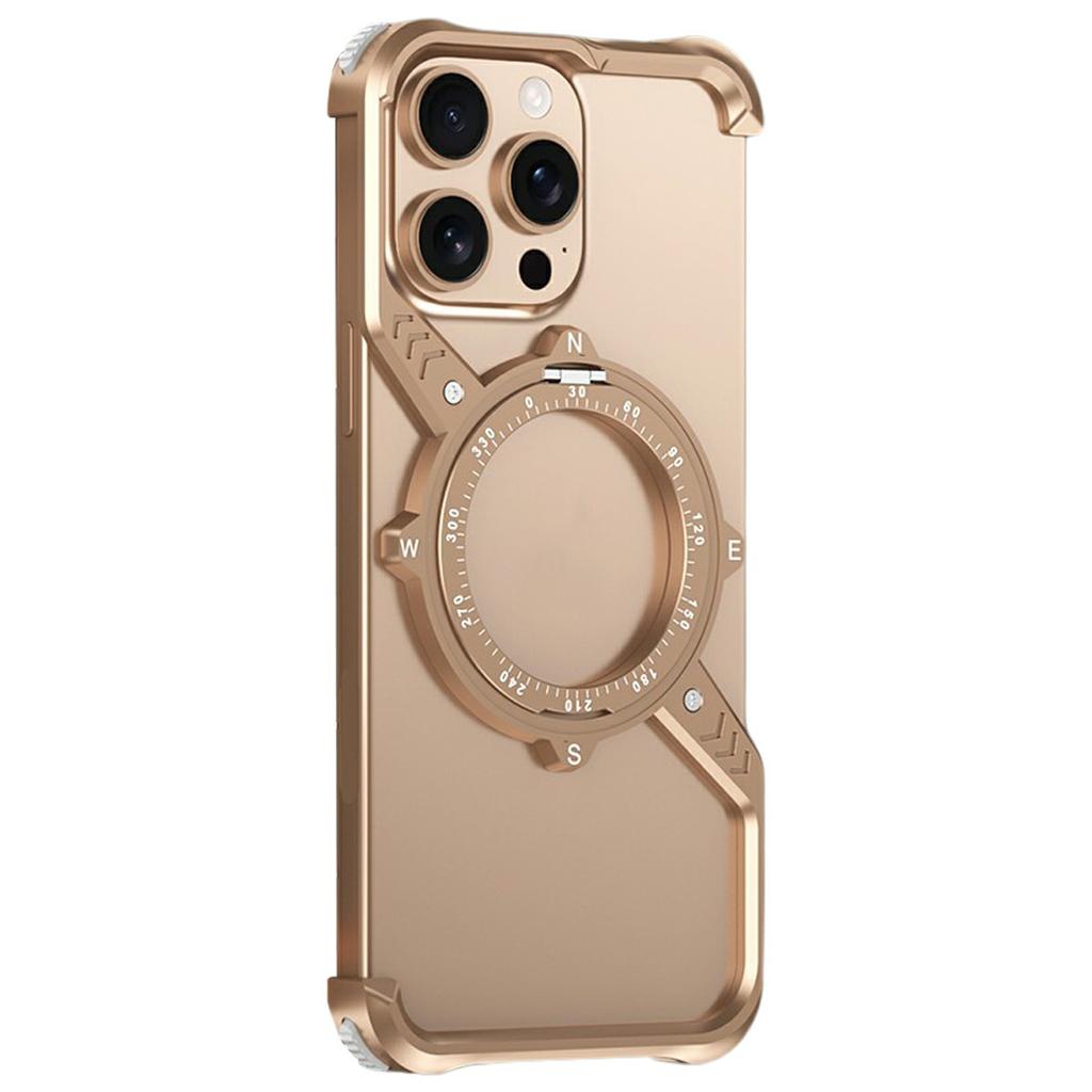 For iPhone 13 Pro Magnetic Case with Kickstand Four Corner Airbag Heat Dissipation Metal Phone Cover