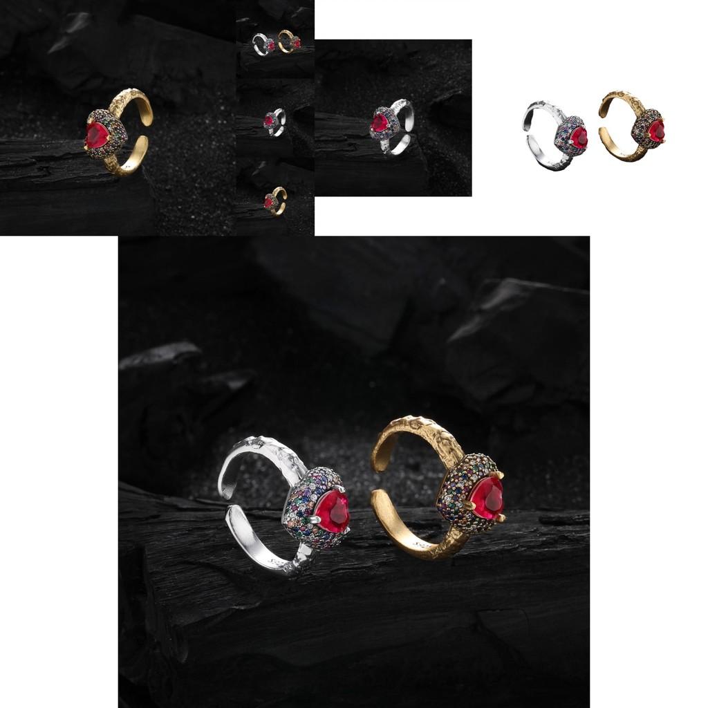 Modischer Vintage-inspirierter Herzdesign-Ring aus 925er Sterlingsilber für Damen