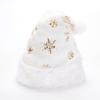 2025 NEW 32*40cm White Plush Christmas Hat Gold Silver Beads Embroidered Adult Christmas Hat Holiday Home Decorations