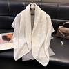 Elegant Cotton And Linen 90 Square Scarves For Women, Middle East, Central Asia Head Scarves, Versatile Finale Silk Scarves, Fashionable And Versatile