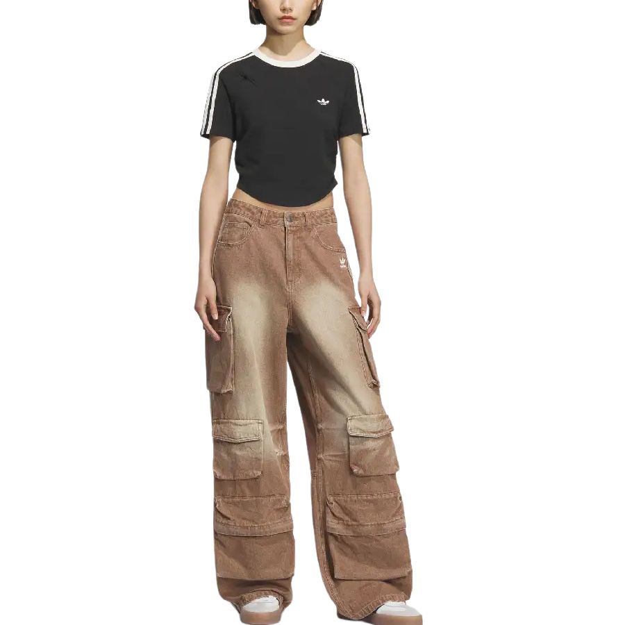 adidas Originals Denim Cargo Pants Brown Women KC5871