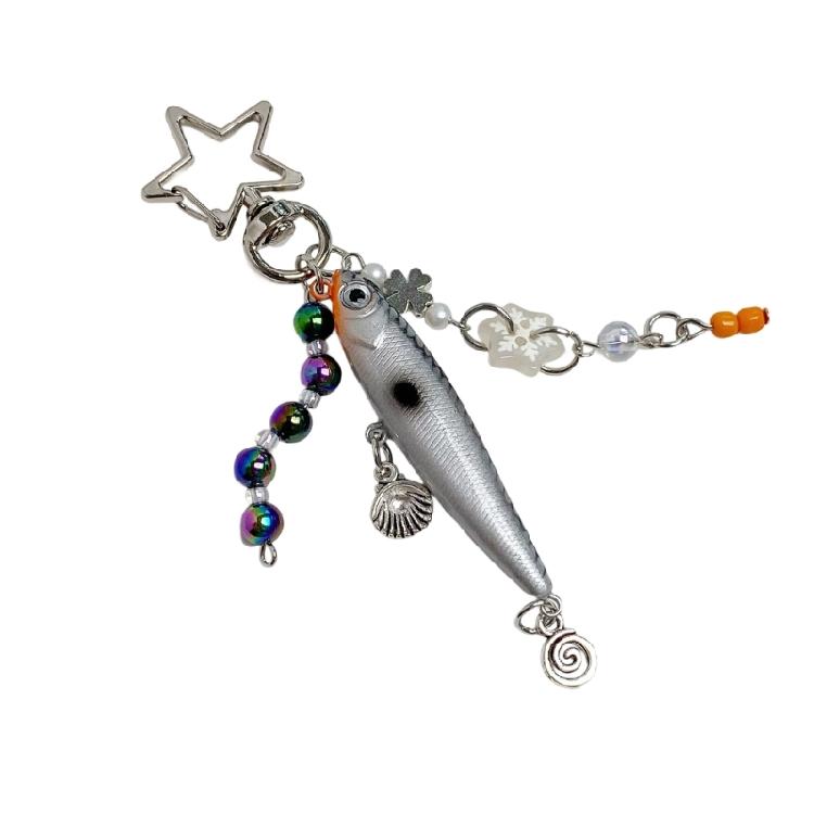 

Movable Jointed Fish Keyring Stylish Novelty Keychain for Backpacks Purses Keychains чорний