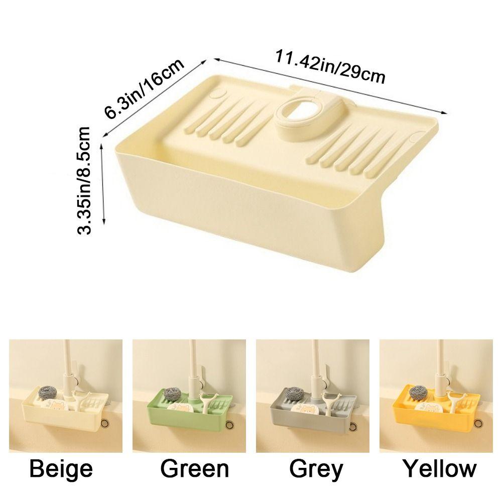 Splash Proof Faucet Drain Storage Rack Hollow Draining Design Sponge Cloth Storage Rack  Keeps Dry