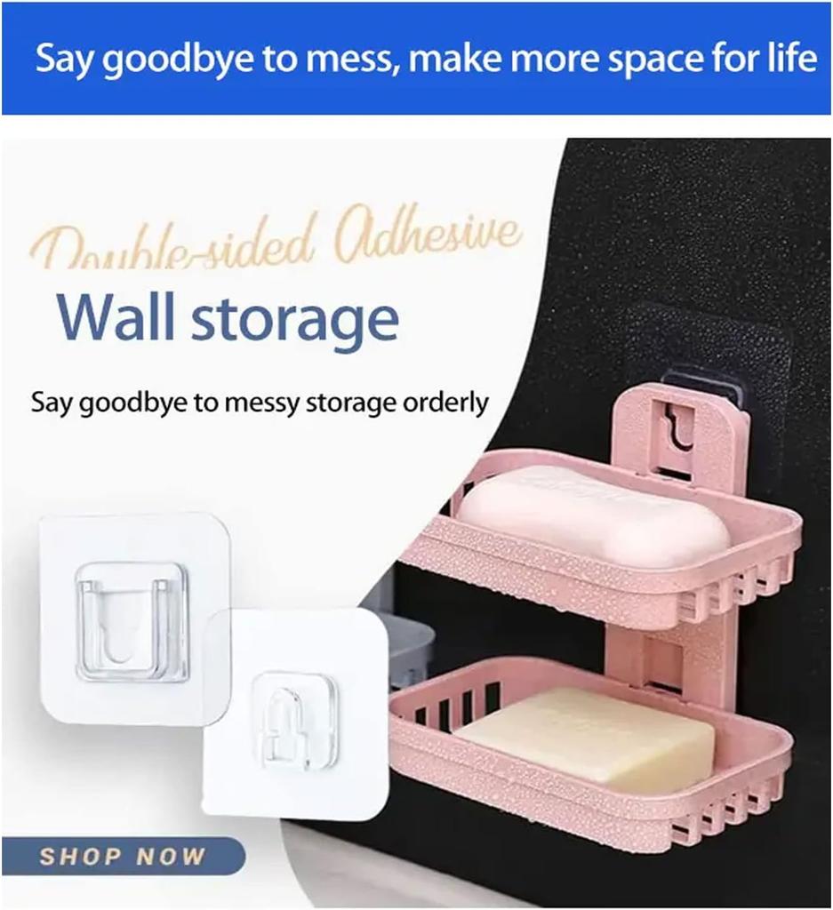 50PCS Double-Sided Adhesive Wall Hooks Utility Hooks Self Adhesive Wall Hooks for Hanging Reusable Hooks for Bathroom Kitchen