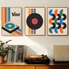 Retro Vinyl Record Print Mid Century Music Minimal Pastel Poster Colorful Wall Art Trendy Minimalist Turntable Home Room Decor