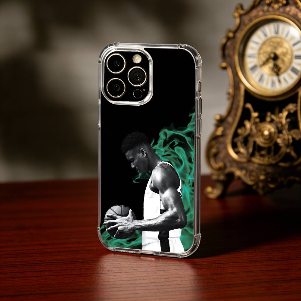 Giannis Antetokounmpo 34 Phone Case For iPhone17,16,15,14,13Pro Max,us,Soft Silicone Transparent Cover
