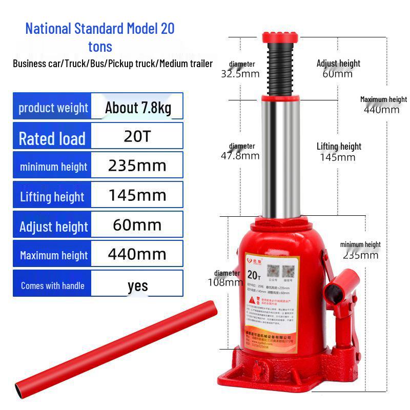 100T Heavy-Duty Vertical Hydraulic Hand-Operated Car Jack