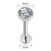 Right Grand ASTM F136 Titanium 18G/16G Threadless Push Pin Flat Back Stud 2/2.5/3/4mm CZ Cartilage Tragus Helix Nose Piercing