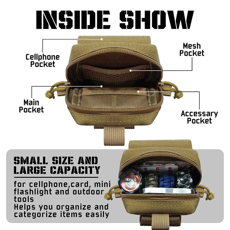Tactical Molle Phone Pouch EDC Utility Waist Bag Smartphone Holster Holder Molle Attachment Belt Pouch Outdoor Tools Gadget Bag