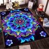 Mandala Carpet with Colorful Floral Design, Blue and Purple Style Suitable for Use As an Anti-slip for Living Room Bedroom Sofas