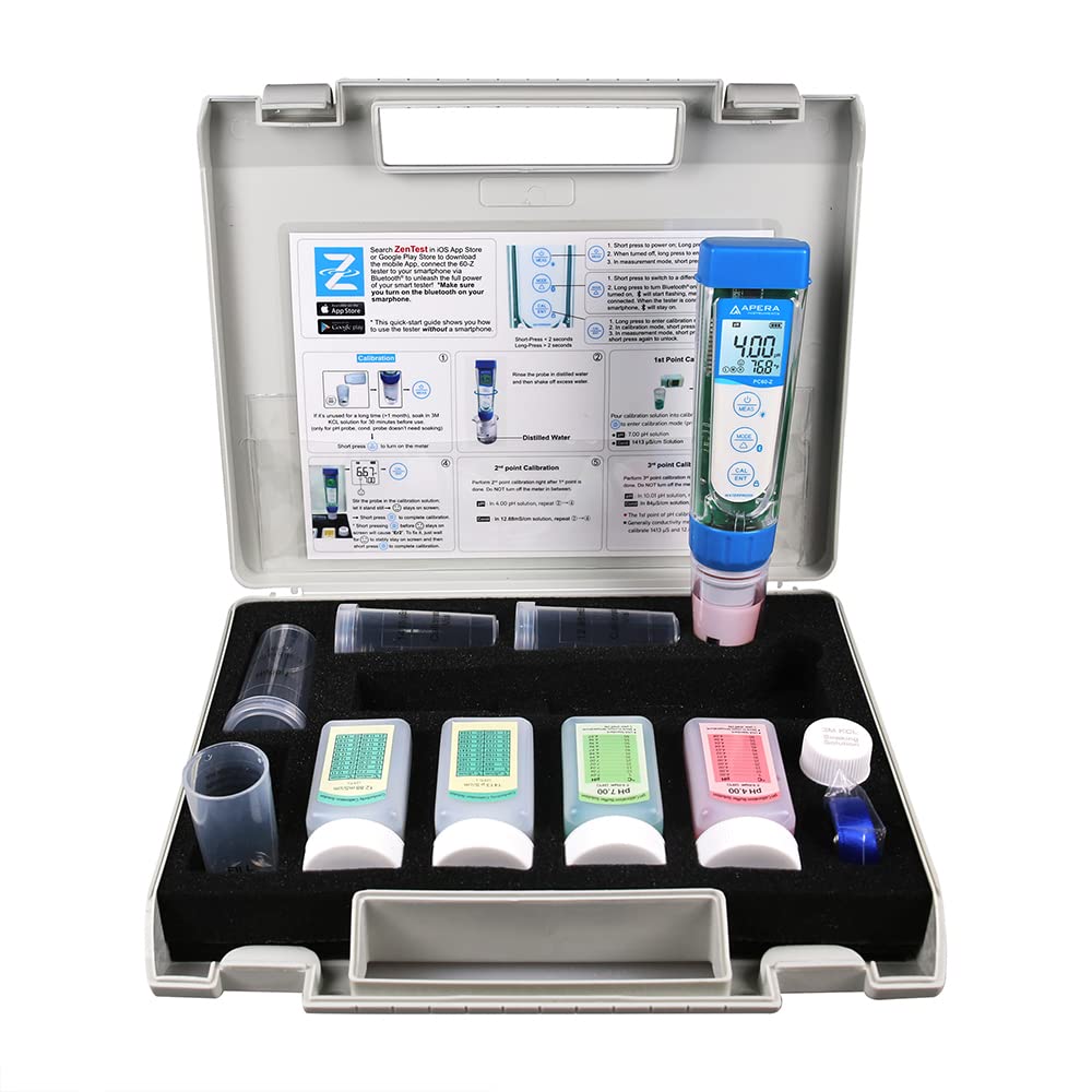 Contor de calitate a apei APERA cu măsurători multiple Bluetooth Aplicație dedicată Descărcare gratuită ZenTest PC60-Z pH/Conductivitate cu mai multe articole