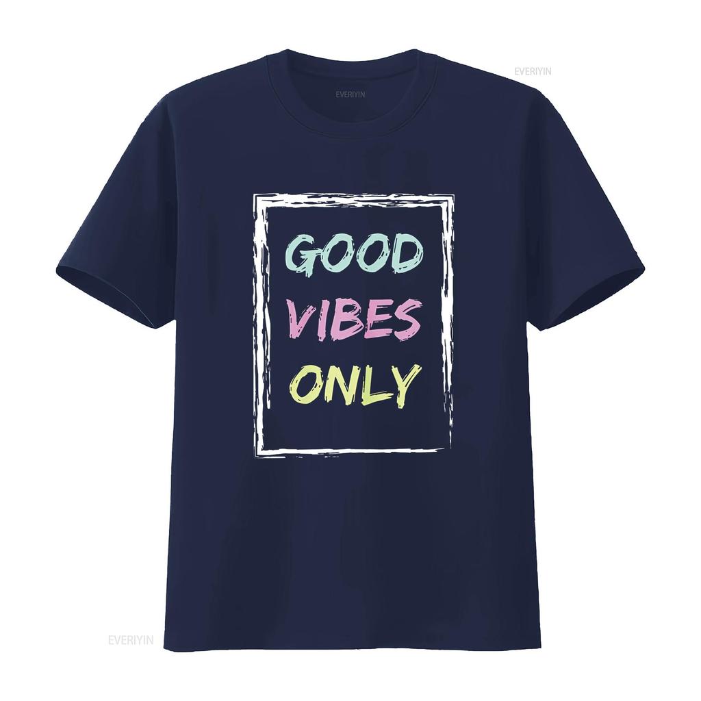 Women Tops Good Vibe Only Be Positive Inspirational Quote Short Seelve T Shirt vintage Washed Versatile Breathable Casual