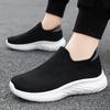 Men's Breathable Slip-On Sock Shoes, Odor-Resistant, Solid Color, Versatile Flyknit Shoes, Casual Couple's Wear