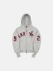 Sweat à capuche zippé personnalisé américain sticker broderie ample tendance style hip hop street sens du design pull identique pour hommes et femmes