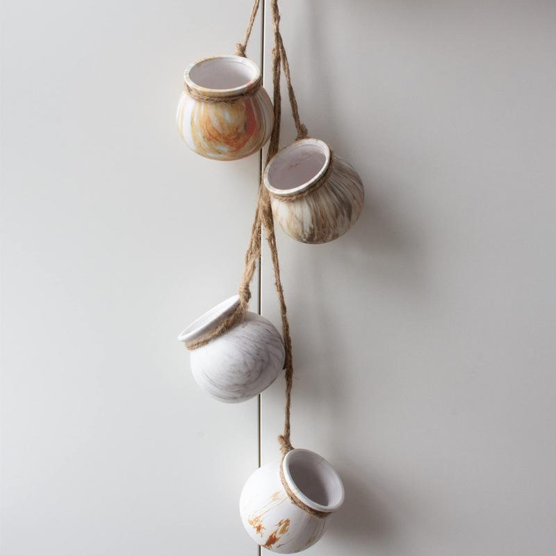 Creative Succulent Flower Pot Ceramic Flower Hanging Pot Flower Ornament for Hanging Succulent Pot Hanging Planter