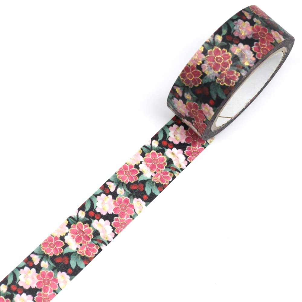 Kamiiso Kimono Beauty Cherry 15mm X 7m Washi Foil GR-1051 Paper,